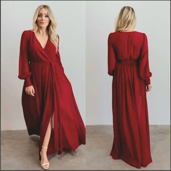 Baltic Born Celine Maxi Dress, Wine Red, Small, LIKE NEW! - Picture 1 of 6